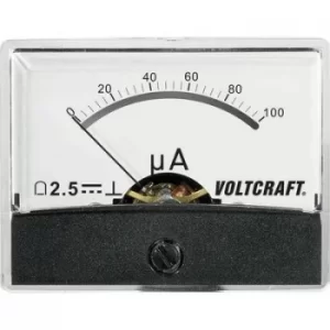 image of VOLTCRAFT AM-60X46/100µA/DC Panel-mounted measuring device AT THE-60 X 46/100 µA/DC 100 µA Moving coil