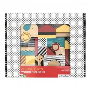 Image of Petit Collage Petit Animal Town Wooden Blocks - Multi