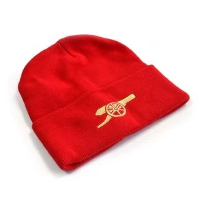 image of Arsenal Core Cannon Knitted Turn Up Hat Red