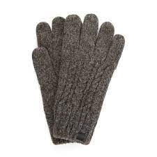 image of Dune Nasir' Cable Knit Gloves - S to M - grey