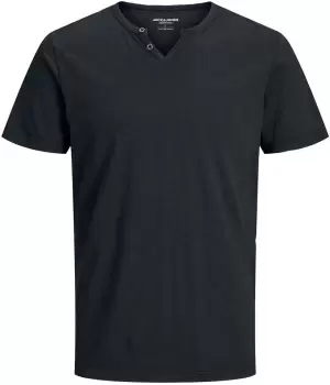 Image of Jack & Jones JJESPLIT NECK TEE SS NOOS T-Shirt black