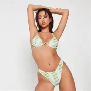 image of Missguided Check Underwire Bikini Top - Multi