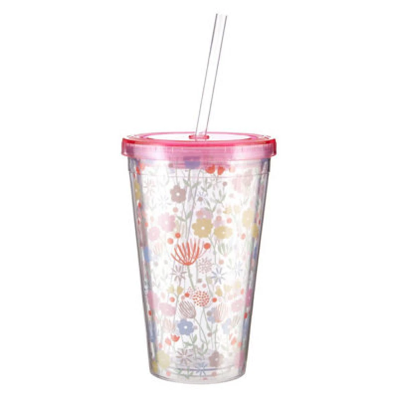 Image of Premier Housewares Durable Casey 450Ml Drinks Cup, Versatile Plastic Water Cup, Portable Safe Plastic Water Drinking Cup Pink