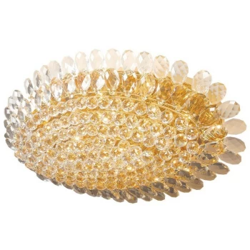 Image of Linea Verdace Royal Glass & Crystal Ceiling Light Gold