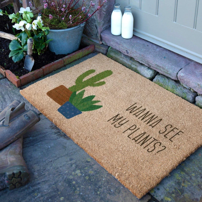 Image of Artsy Mats Wanna See My Plants Doormat (90 x 60cm) Brown unisex
