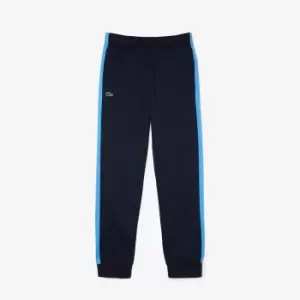 Image of Mens Lacoste SPORT Run-Resistant Tennis Trackpants Size 3 - S Navy Blue / Blue / White