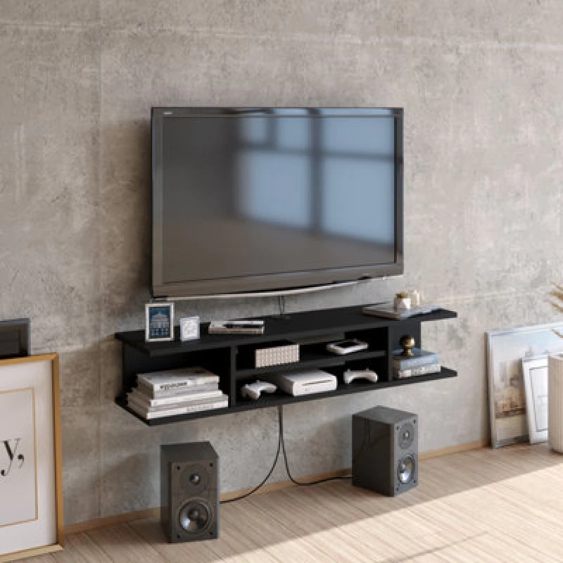 Image of Decorotika Pivot Floating TV Stand TV Unit for TVs up to 50" Black