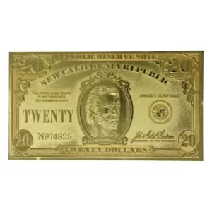 image of Fallout: New Vegas Replica New California Republik 20 Dollar Bill (gold plated)