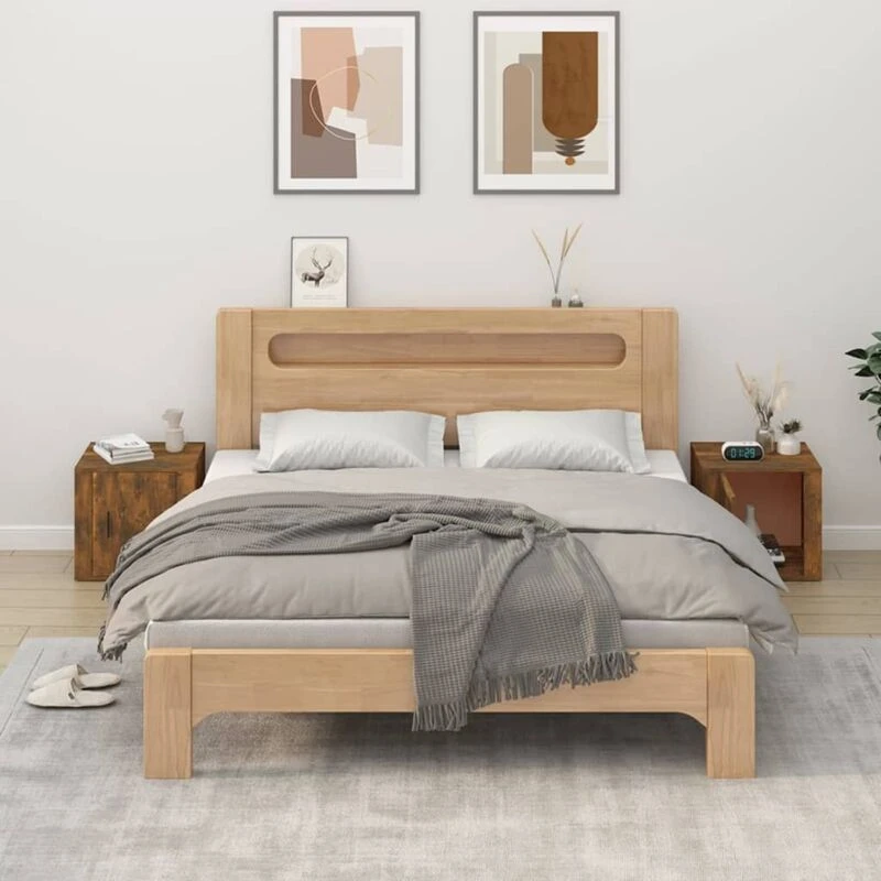 Image of Vidaxl Bedside Cabinets 2 Pcs Smoked Oak 50X39X47 Cm, Brown 816699