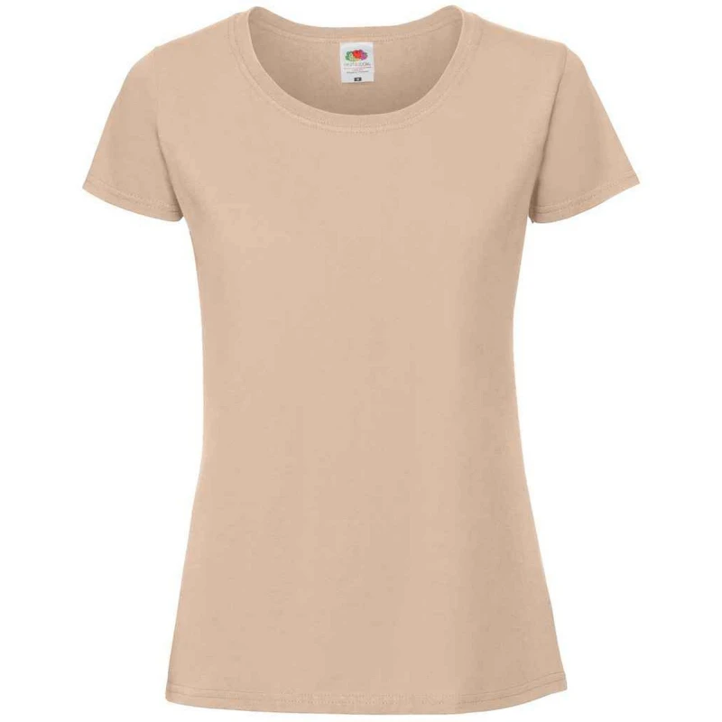 Image of Fruit Of The Loom Fruit of the Loom Men Iconic Ringspun Cotton T-Shirt in Light Brown Size: X-Small Light Brown XS Male 5063574155533