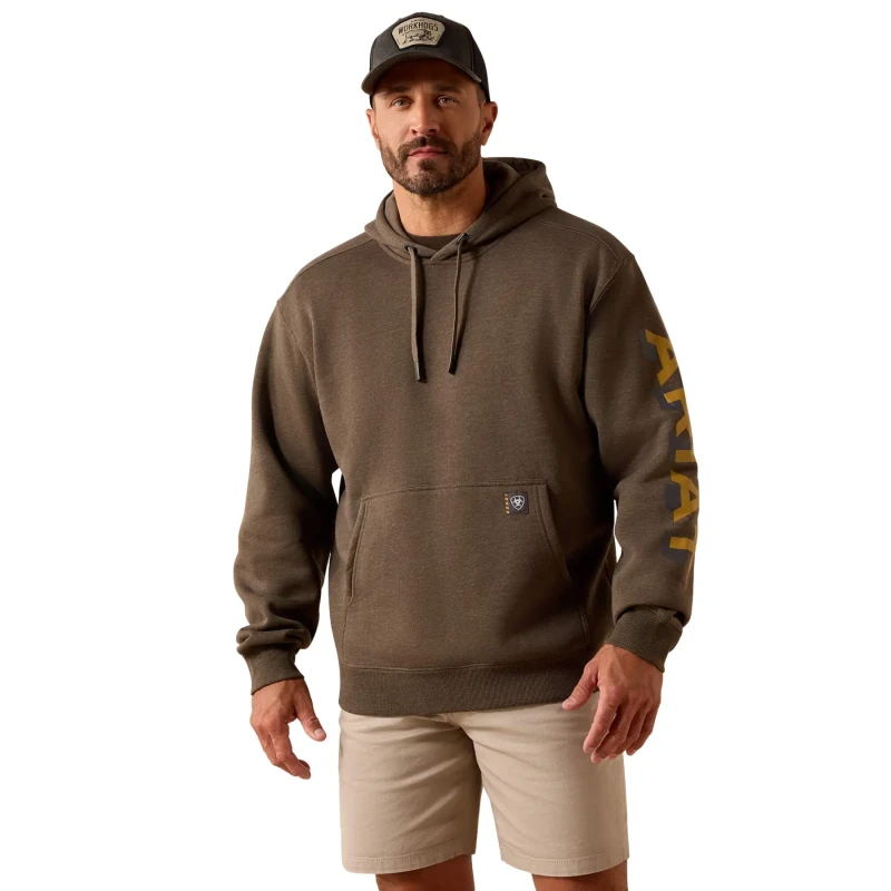 Image of Hooded sweatshirt Ariat Rebar Marron Male S