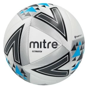 Image of Mitre Ultimatch Match Ball White/Silver/Blue - Size 5
