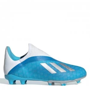 Image of adidas X 19.3 Laceless Childrens FG Football Boots - Cyan/Black