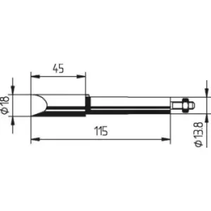 Image of Ersa 202 MZ Soldering tip Chisel-shaped, strengthened, nickel plated Tip size 18mm Content