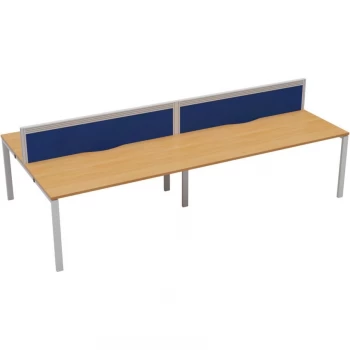 Image of 4 Person Double Bench Desk 1200X780MM Each - White/Beech
