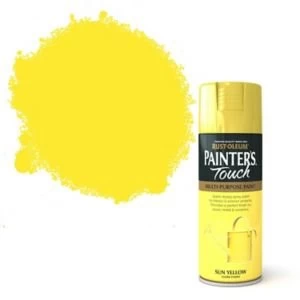 Image of Rust-Oleum Painter's touch Sun yellow Gloss Multi-surface Decorative spray Paint 400ml