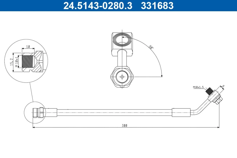 Image of Brake hose ATE 24.5143-0280.3