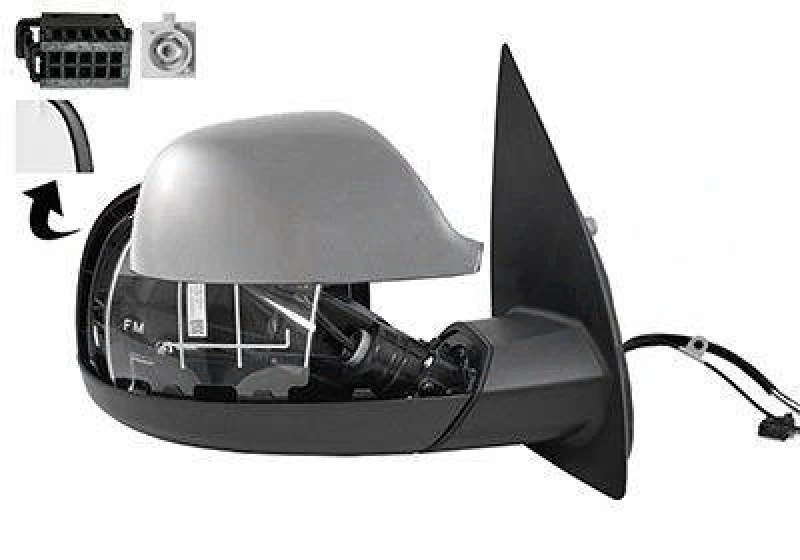 Image of VAN WEZEL 5789808 Wing mirror * HAGUS * Right, with aerial, primed Outside Mirror (50)