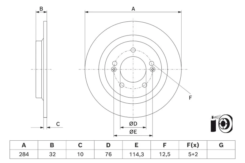 Image of Brake disc Bosch 0 986 479 J22
