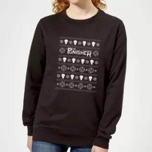 Image of Marvel Punisher Womens Christmas Jumper - Black - XXL