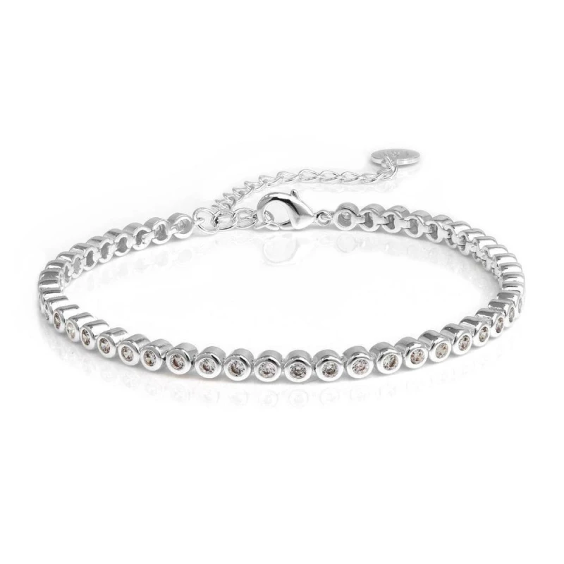 Image of Say It With Tennis Chain Bracelet - Silver Silver