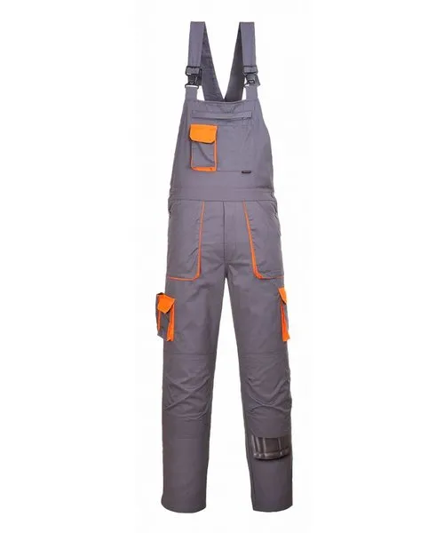 Image of Portwest Texo Contrast Bib and Brace TX12GRTL Colour: Grey