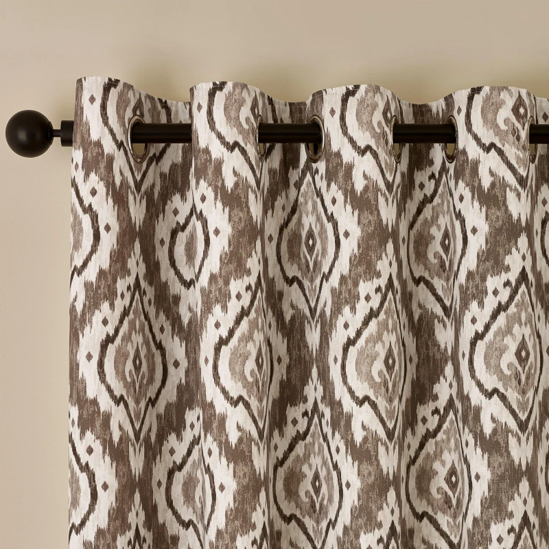 Image of Pineapple Elephant Suri Geo Lined Eyelet Curtains Eyelet Curtains 46x90" Beige 40807669000
