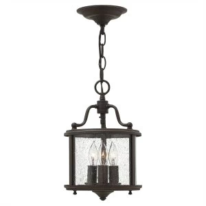 Image of 3 Light Small Ceiling Lantern Pendant Olde Bronze, E14