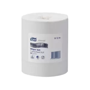 image of TORK Paper roll, pack of 6, brilliant white tissue, C.T.T. grade, 2-ply, perforated