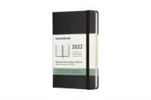 image of Moleskine 2022 12-Month Weekly Pocket Hardcover Horizontal Notebook : Black