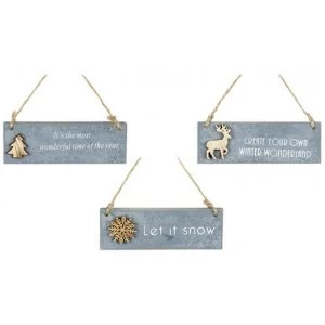 image of Hanging Christmas Plaques Pack of 3