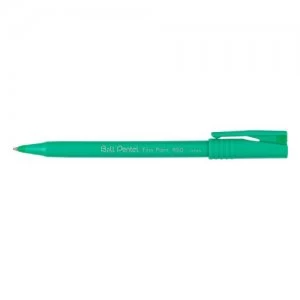 image of Pentel R50 Rollerball Pen Green Barrel 0.8mm Green PK12