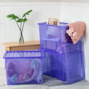 Image of Wham Set 3 Crystal 80 Litre Box & Lid - Blue
