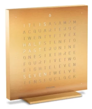 image of QLOCKTWO Touch Golden Legend Table Clock 13.5cm