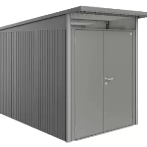 Image of Biohort AvantGarde Metal Double Door Garden Shed 5ft9 x 12ft4 A4 - Metallic Quartz Grey