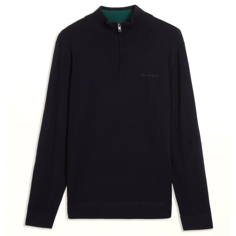 Image of Ted Baker Fashbee Quarter-Zip Jumper - Blue Blue S