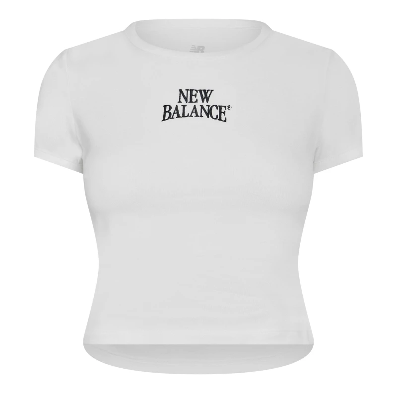 Image of New Balance NBLS Baby Tee Ld63 White/Black female 10 (S)