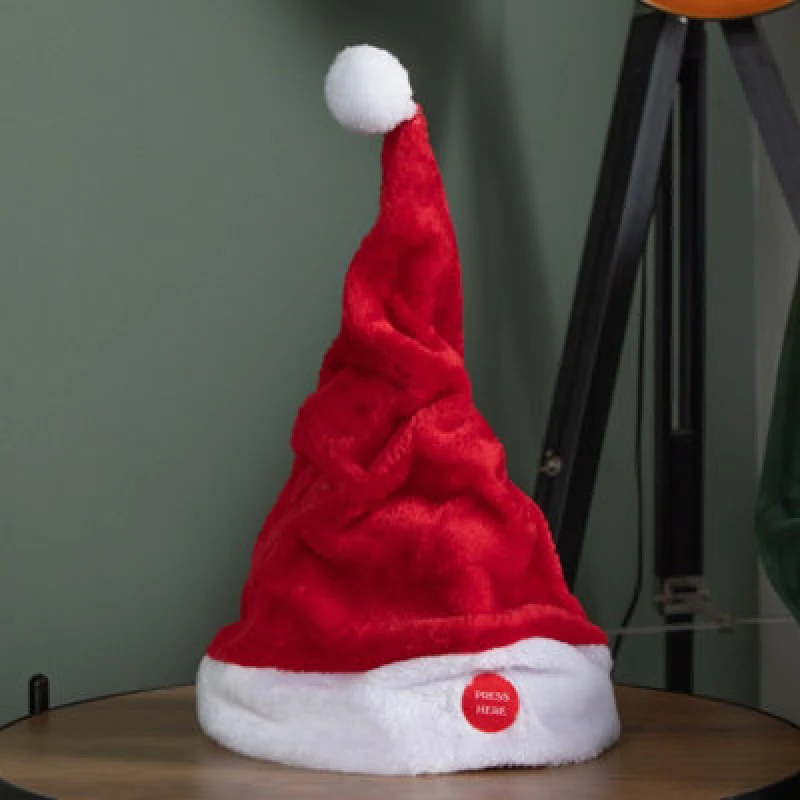 Image of Samuel Alexander Battery Powered Singing & Animated Moving Christmas Santa Hat Red