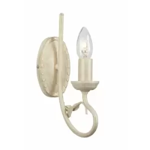 Image of Wall Light Handmade & Hand Finished Metal Branch & Leaves Ivory Gold LED E14 60W