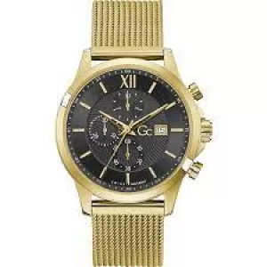 Image of Gc Black and Gold 'Executive' Chronograph Watch - y27008g2mf
