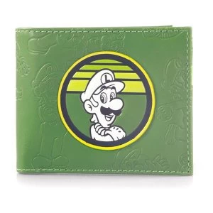 Image of Nintendo - Luigi Badge Unisex Bi-Fold Wallet - Green