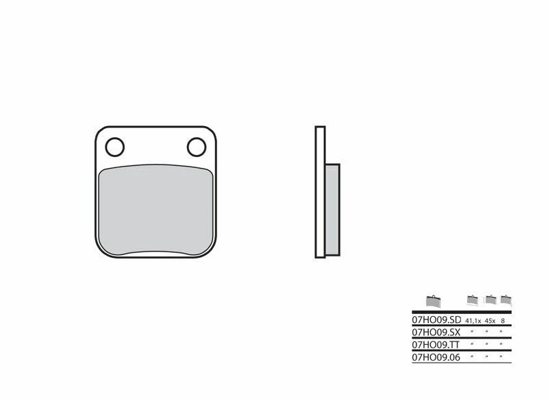 Image of Brembo S.p.A. Street Carbon Ceramic Brake pads - 07HO0906, Size 135 mm