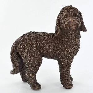 Image of Cockapoo Dog Standing Cold Cast Bronze Sculpture