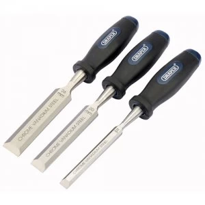 image of Draper 3 Piece Soft Grip Wood Chisel Set