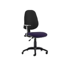 Image of Dynamic Permanent Contact Backrest Task Operator Chair Height Adjustable Arms Eclipse I Black Back, Tansy Purple Seat High Back