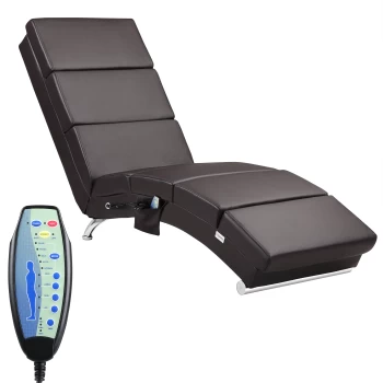 Image of Chaise Lounge London Dark Brown with Massage & Heating Function