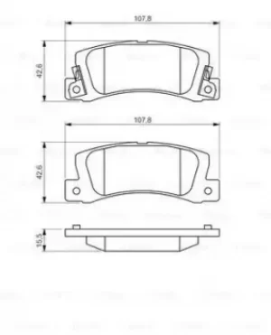 Image of Bosch 0986461136 BP585 Brake Pad Set Disc Brake Rear Axle