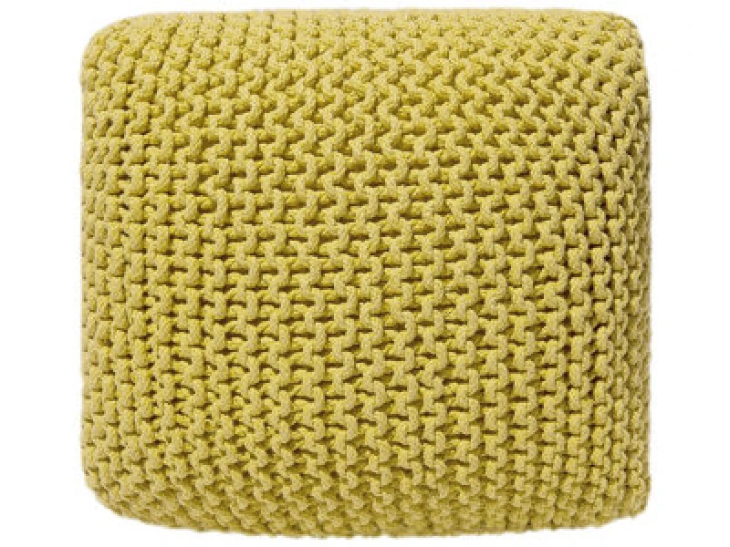 Image of Beliani Pouffe Conrad Cotton Yellow