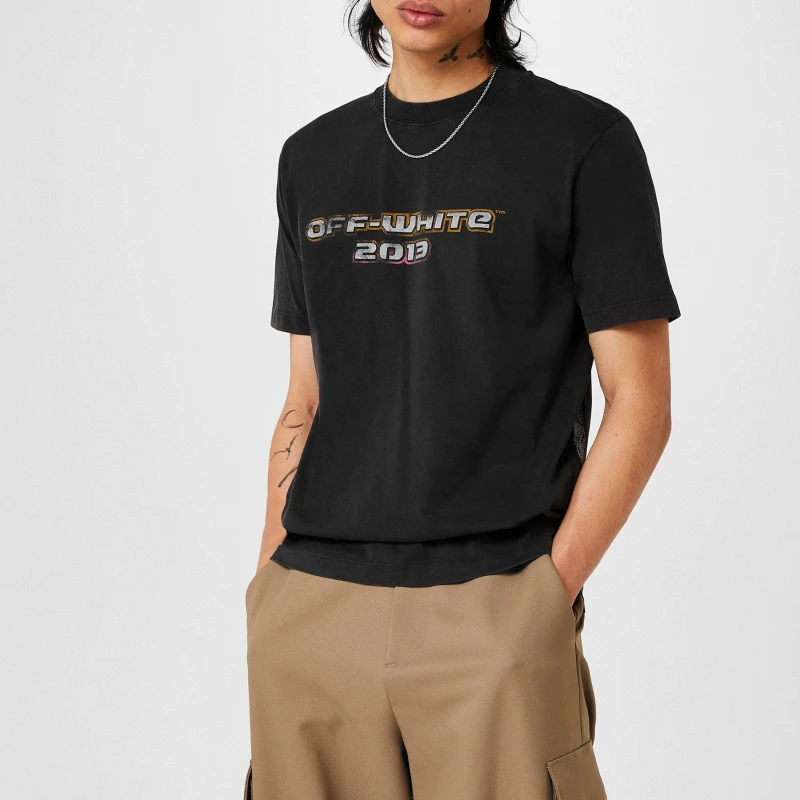 Image of Off-White Off-White Men Bacchus Slim Black T-Shirt Size: X-Small Black XS Male 8051594514994