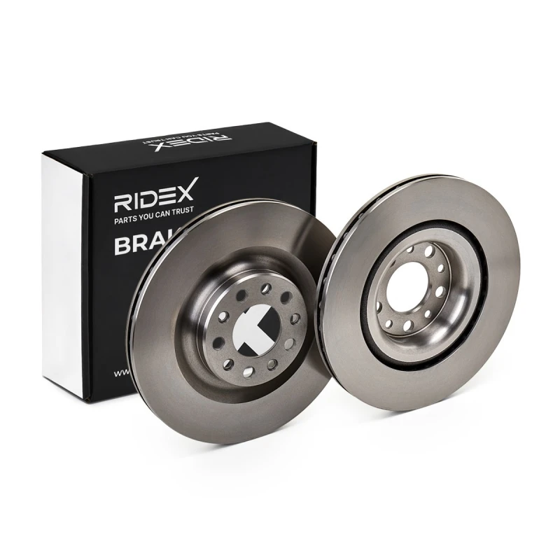 Image of RIDEX 82B2516 Brake disc Rear Axle, Vented, Cast Iron, Uncoated, Untreated Cast Iron Brake Disc (82)